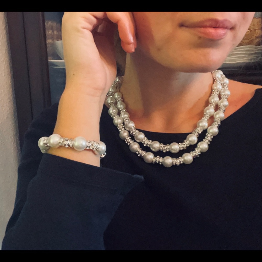 Hand made NEE necklace and matching pearl bracelet